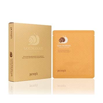 Гидрогелевая маска для лица с золотом и улиткой PETITFEE, 1шт. Petitfee Gold & Snail Hydrogel Face Mask