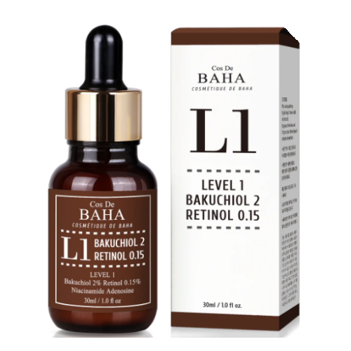 Антивікова сироватка з бакучіолом та ретинолом Cos De Baha, 30мл Cos De Baha L1 Bakuchiol & Retinol Serum