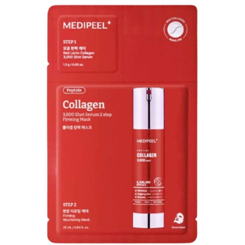 Двофазна маска з колагеном та мікроголками Medi-Peel Red Lacto Collagen 3000 Shot Serum 2 Step Mask