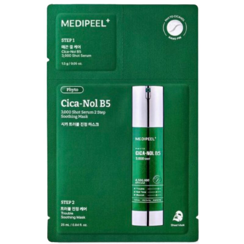 Двофазна маска зі спікулами та центелою Medi-Peel Phyto Cica-Nol B5 3000 Shot Serum 2 Step Mask